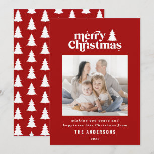 Merriest Christmas graphic typography photo  Holid Holiday Card