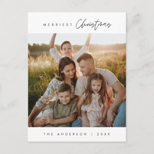 Merriest Christmas Happy Family Photo Postcard
