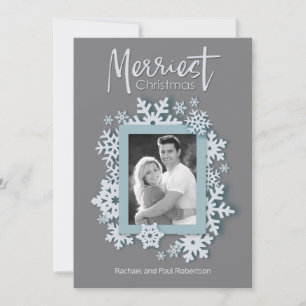 Merriest Christmas Modern Holiday Style Photo Card