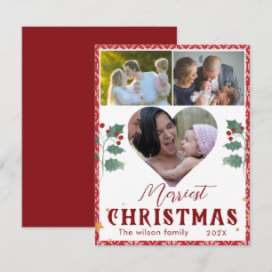 Merriest Christmas Photo Card – Red & Green Holida