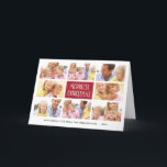 Merriest Christmas | Photo Collage Folded Holiday<br><div class="desc">This modern,  minimalist holiday photo card features a multi-photo layout with room for eight photos,  along with cute hand lettering that says "Merriest Christmas" in red and white.</div>