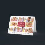 Merriest Christmas | Photo Collage Folded Holiday<br><div class="desc">This modern,  minimalist holiday photo card features a multi-photo layout with room for eight photos,  along with cute hand lettering that says "Merriest Christmas" in red and white.</div>