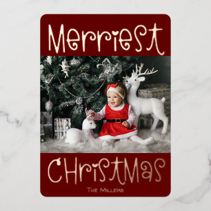 Merriest Christmas Photo Foil Holiday Card