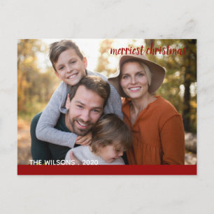 Merriest Christmas photo modern script photo Postcard