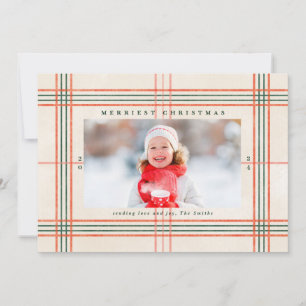 Merriest Christmas Plaid Holiday Photo Card