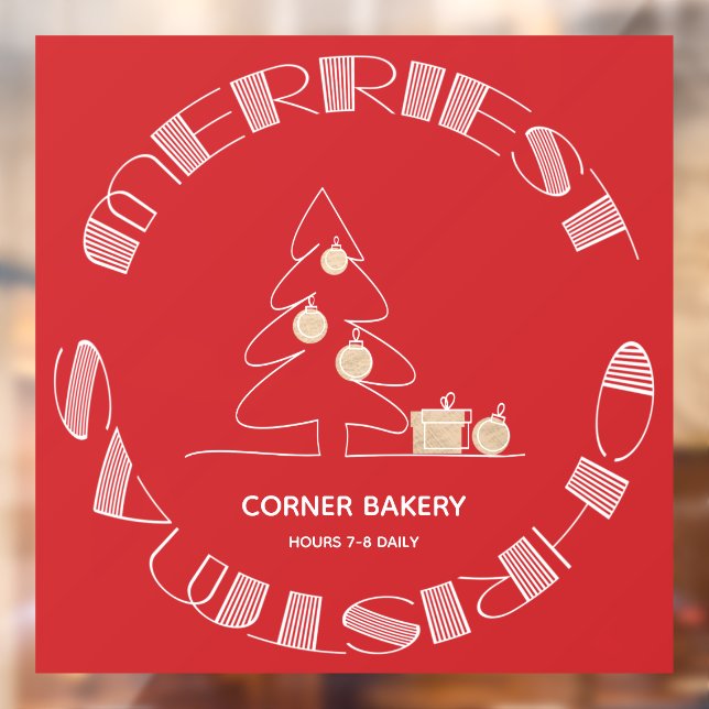Merriest Christmas Red Window Cling (Sheet 2)