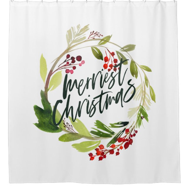 Merriest Christmas Watercolor Floral (Front)