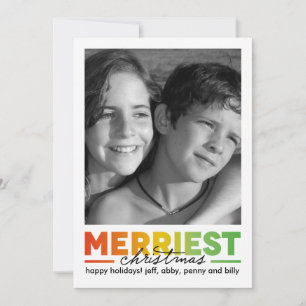 Merriest Christmas with Back Photo Holiday Card