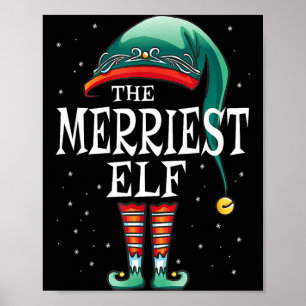Merriest Elf Xmas Group Christmas Matching Family Poster