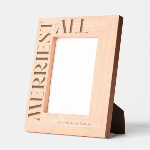 Merriest of All Christmas Family Name Etched Frames