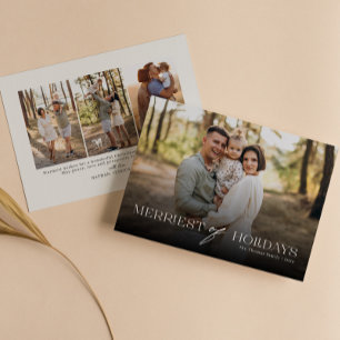 Merriest of Holidays Full Photo Christmas Holiday Card