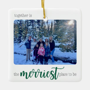 Merriest Place to Be- Rounded Ceramic Ornament