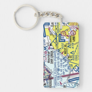 Merrill Field Airport chart / taxi diagram Keychain