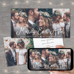 Merrily Ever After 4 Photo Newlyweds 1st Christmas Holiday Card<br><div class="desc">Send joyful holiday wishes as a new Mr. & Mrs! Celebrate your first married Christmas and share four of your favourite wedding pictures with a stylish custom photo collage "Merrily Ever After" holiday card. All text on this template is simple to personalize to include any wording, such as Merry and...</div>
