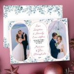 Merrily Ever After Eucalyptus Newlywed Photo Holiday Card<br><div class="desc">Elegant and modern, newlywed holiday photo cards with delicate wintery eucalyptus design and handwritten typography. Your photos are display in tall, vertical oval shapes and the design is lettered with "love laughter & merrily ever after". You can also add your personalized greeting, such as warmest wishes from the new mr...</div>
