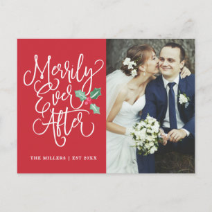 Merrily Ever After Holiday Photo Thank You Postcard