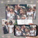 Merrily Ever After Newlyweds 1st Christmas 4 Photo Holiday Card<br><div class="desc">Send joyful holiday wishes as a new Mr. & Mrs! Celebrate your first married Christmas and share four of your favourite wedding pictures with a stylish custom photo collage "Merrily Ever After" holiday card. All text on this template is simple to personalize to include any wording, such as Merry and...</div>