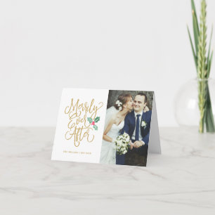 Merrily Ever After Wedding Holiday Photo Folded Card