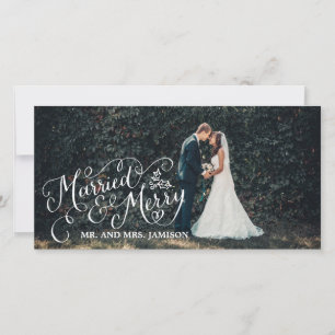 Merrily Married and Merry Holiday Photo Card
