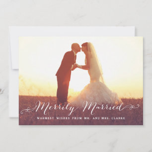 Merrily Married Christmas Photo Holiday Card