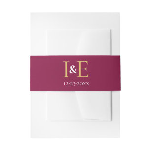 Merrily Married Christmas Wedding Monograms  Invitation Belly Band