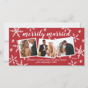 Merrily Married Snapshots Holiday Photo Card