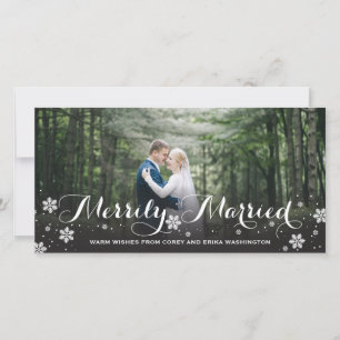 Merrily Married Snowflake Holiday Card