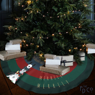 "Merrily Merrily Merrily" Donkey Llama & Sheep Brushed Polyester Tree Skirt