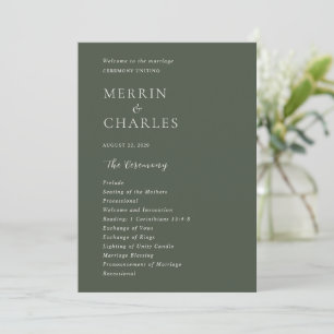 Merrin Moss Elegant Wedding Program