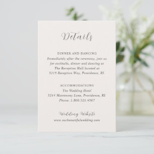 Merrin Neutral Elegant Wedding Enclosure Card