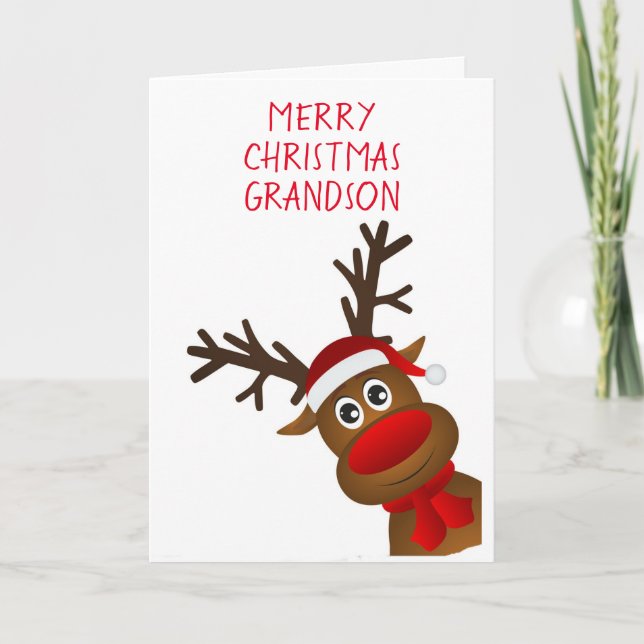 *MERRY 1st CHRISTMAS* to our *GRANDSON* Holiday Card (Front)