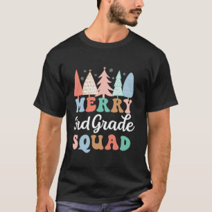 Merry 3rd Grade Squad Teacher Third Grade Kid Chri T-Shirt