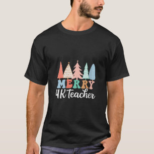 Merry 4K Teacher Kindergarten Kinder Crew 4K Chris T-Shirt