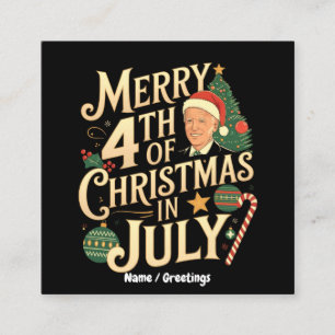 Merry 4th of Christmas in July Funny Biden Memes Square Business Card