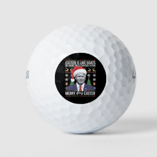 Merry 4th Of Easter Funny Biden Ugly Christmas  Golf Balls