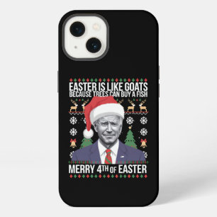 Merry 4th Of Easter Funny Biden Ugly Christmas iPhone 13 Case