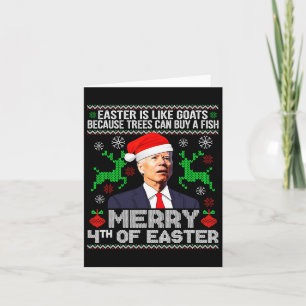 Merry 4th Of Easter Funny Christmas Ugly Sweater M Card