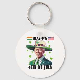 Merry 4th Of Easter Funny Joe Biden St Patricks Da Keychain