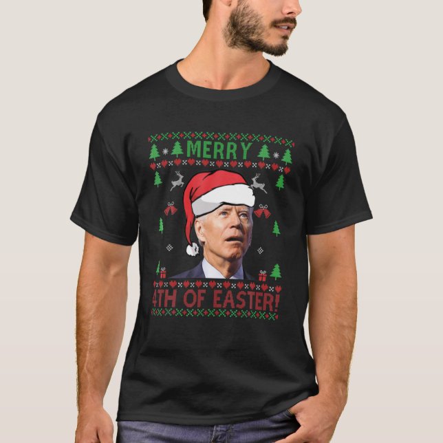 Merry 4Th Of Easter Funny Joe Biden Ugly Sweater ( (Front)