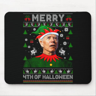Merry 4th Of Halloween Joe Biden Christmas Ugly Sw Mouse Pad