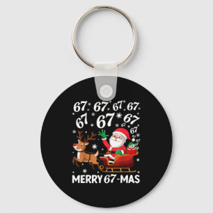 Merry 67-mas Funny Christmas Six Seven Holiday Hum Keychain