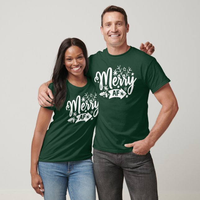 Merry AF, Christmas Funny T-Shirt (Unisex)