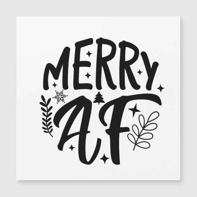 Merry Af Funny Christmas Snowflake Xmas  (Front)