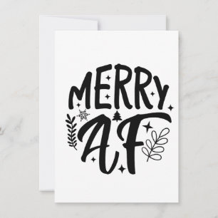 Merry Af Funny Christmas Snowflake Xmas Invitation
