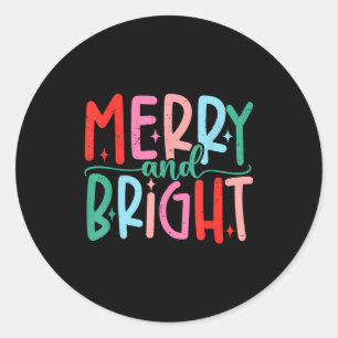 Merry & Bright Moody & Uptight Matching Co Classic Round Sticker
