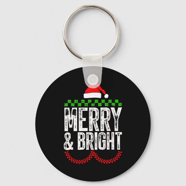 Merry &amp; Bright Moody &amp; Uptight Matching Co Keychain (Front)