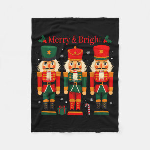 Merry &amp; Bright Nutcracker Christmas Ballet Dan Fleece Blanket