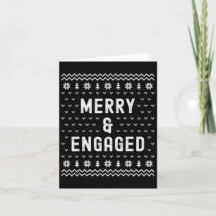 Merry &amp; Engaged Christmas Engagement Announcem Card