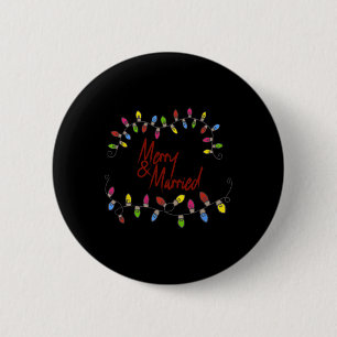 Merry &amp; Married First Christmas Matching Coupl 2 Inch Round Button