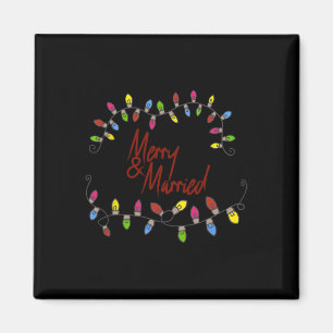 Merry &amp; Married First Christmas Matching Coupl Magnet